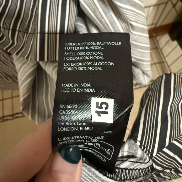 NWT By Anthropologie Black & White Stripe Square-Neck Asymmetric Romper Dress S - Picture 16 of 16